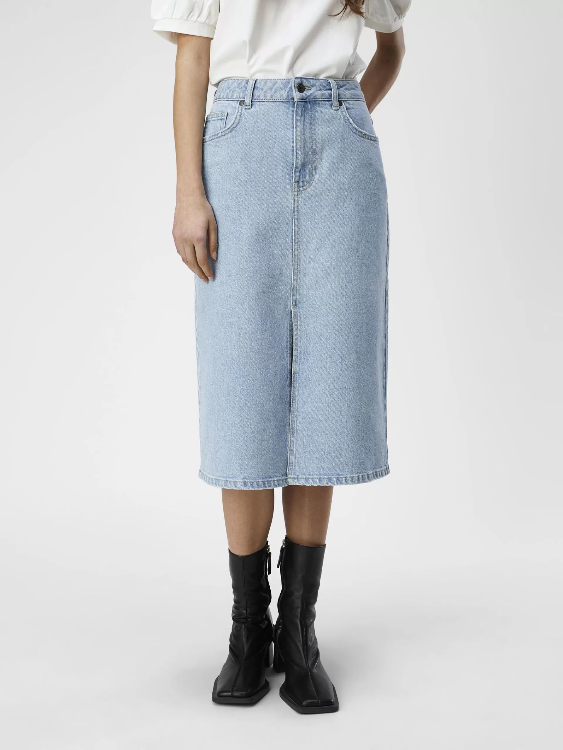 OBJECT DENIM MIDIKJOL*Kvinnor Basic | Kjolar